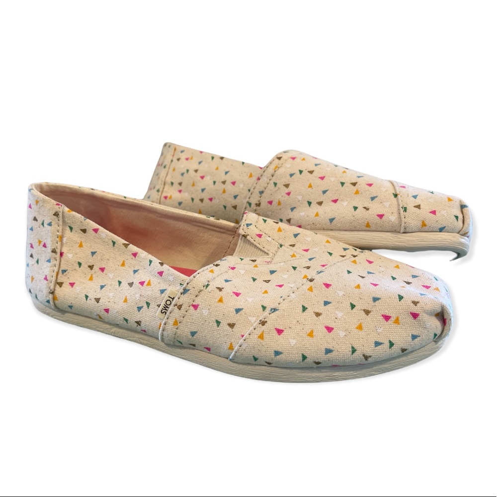 NEW Toms Confetti Cavnvas Flats - Picture 1 of 6